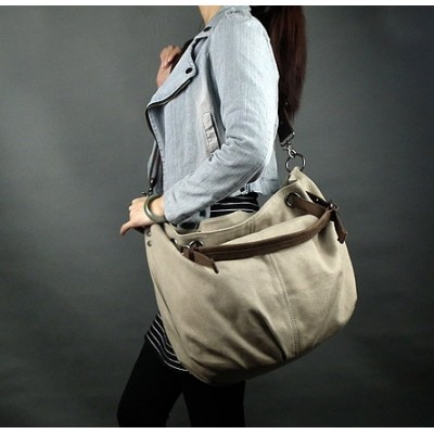 KA7 VANQUE™ Damen Canvas und Leder Umhängetasche Schultertasche